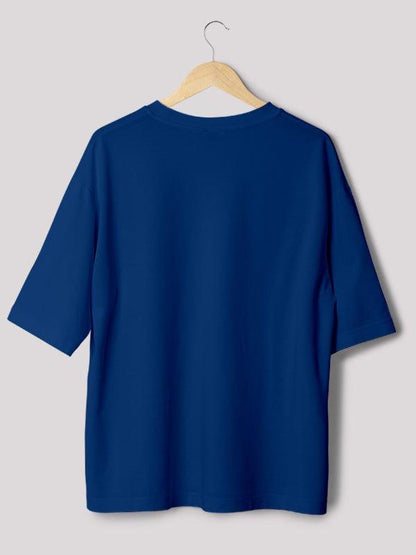 Plain Navy Blue Unisex Oversized T-shirt