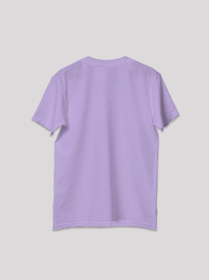 Lavender Solid Round Neck Regular Fit Cotton T-shirt