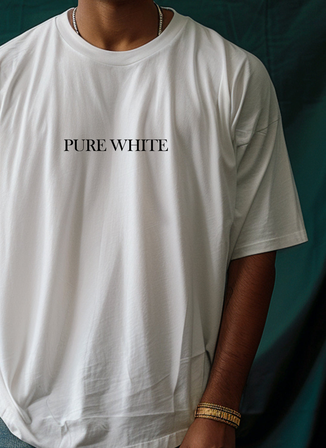 Unisex pure white typography t-shirt