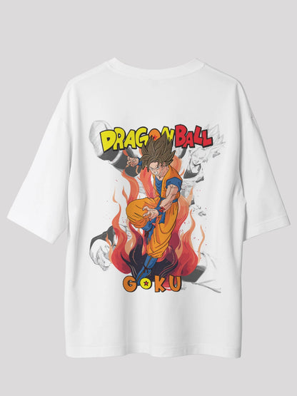 Goku Anime Unisex Oversided T-shirt-White