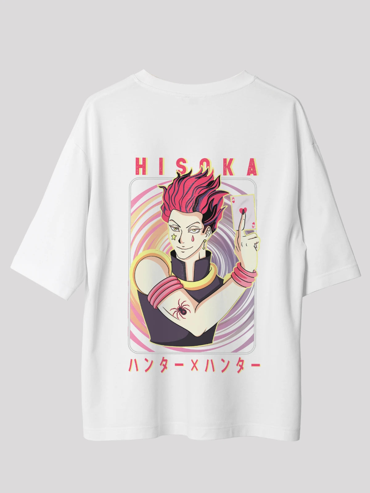 Hisoka Anime Unisex Oversized T-shirt-White