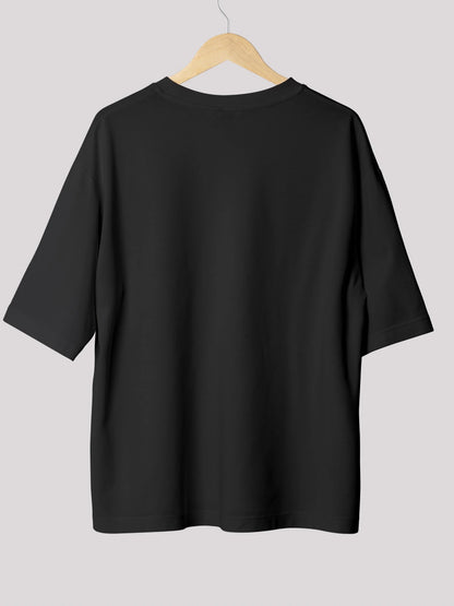 Another Point of View Black Baggy Minimal Print T-shirt