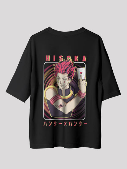 Hisoka Anime Unisex Oversized T-shirt-Black