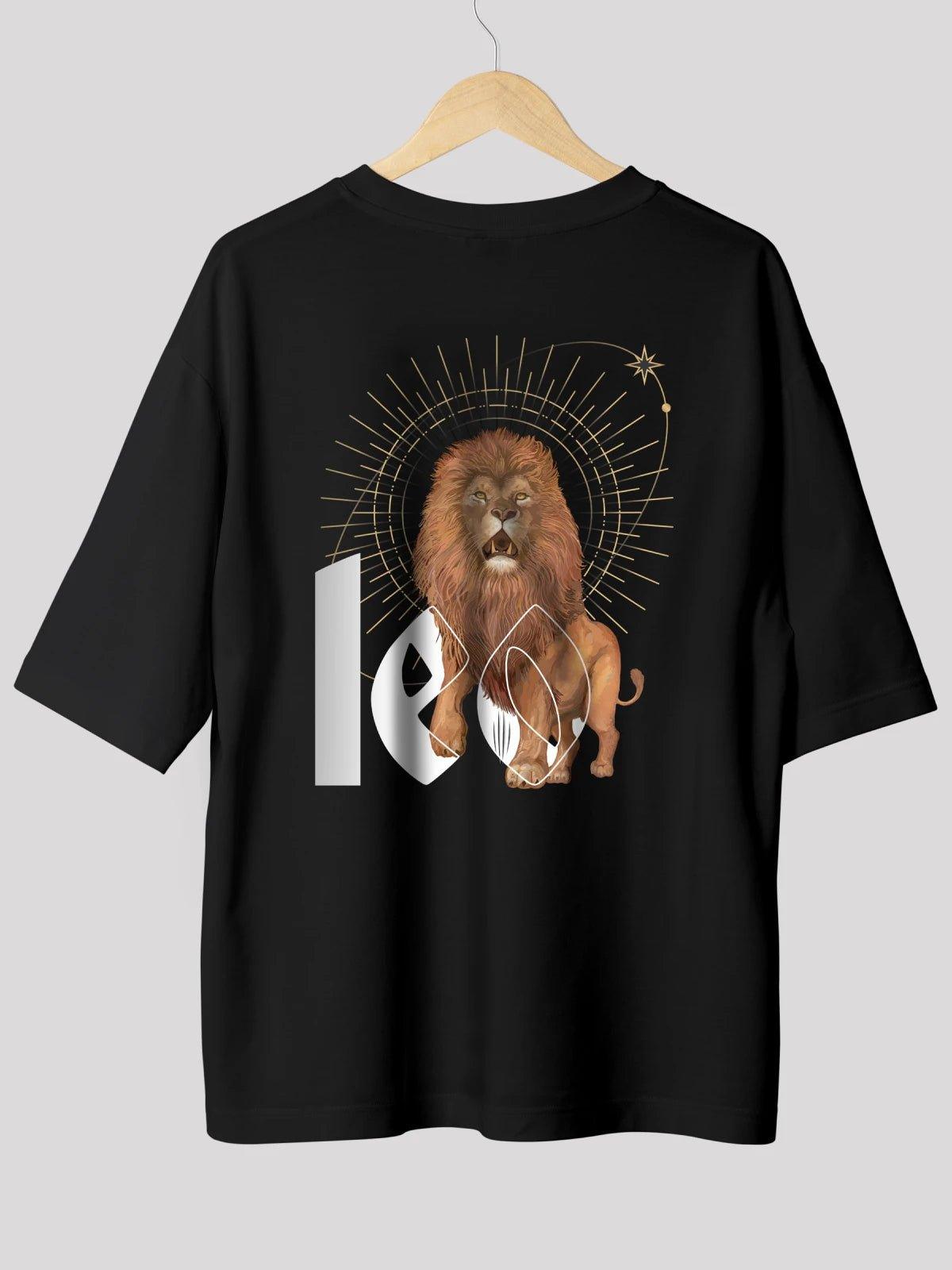 Leo Zodiac Unisex Oversize T-Shirt-Black