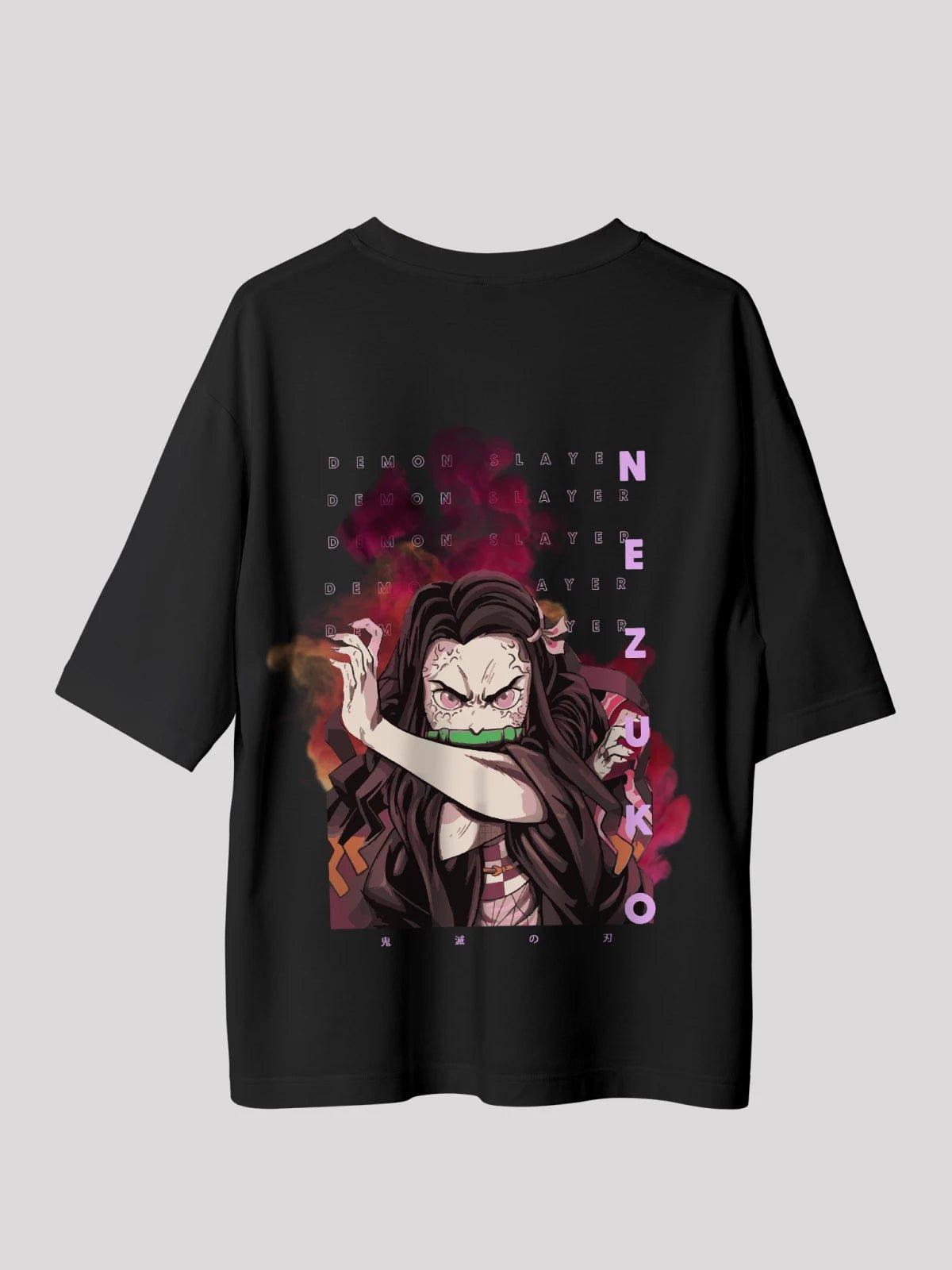 Nezuko Anime Unisex Oversize T-Shirt-Black