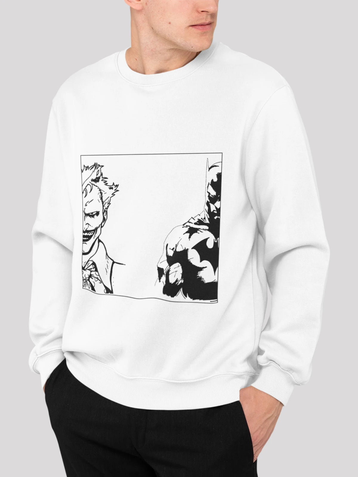 Joker v/s Batman White Unisex Sweatshirt