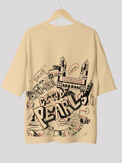 Retro Hyderbad - themed Oversized Printed T-shirt