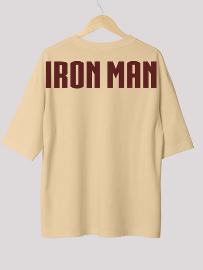 Invincible Ironman Beige Oversized Printed T- shirt