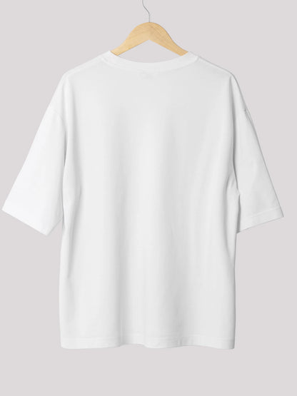 Daffy Duck: Looney Tunes Themed White Cartoon Print  Oversized T-shirt