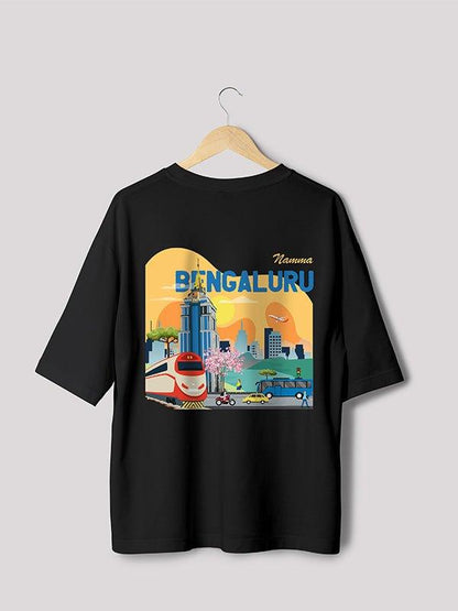 Bengaluru Hub Black Unisex Oversized T-Shirt