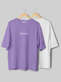 Balance & Plain White Oversize T-Shirt