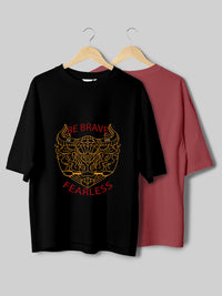 Be Brave & Plain Dusty Rose Oversize T-Shirt