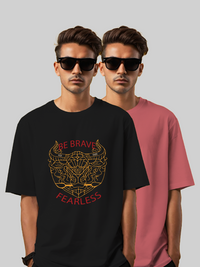 Be Brave & Plain Dusty Rose Oversize T-Shirt
