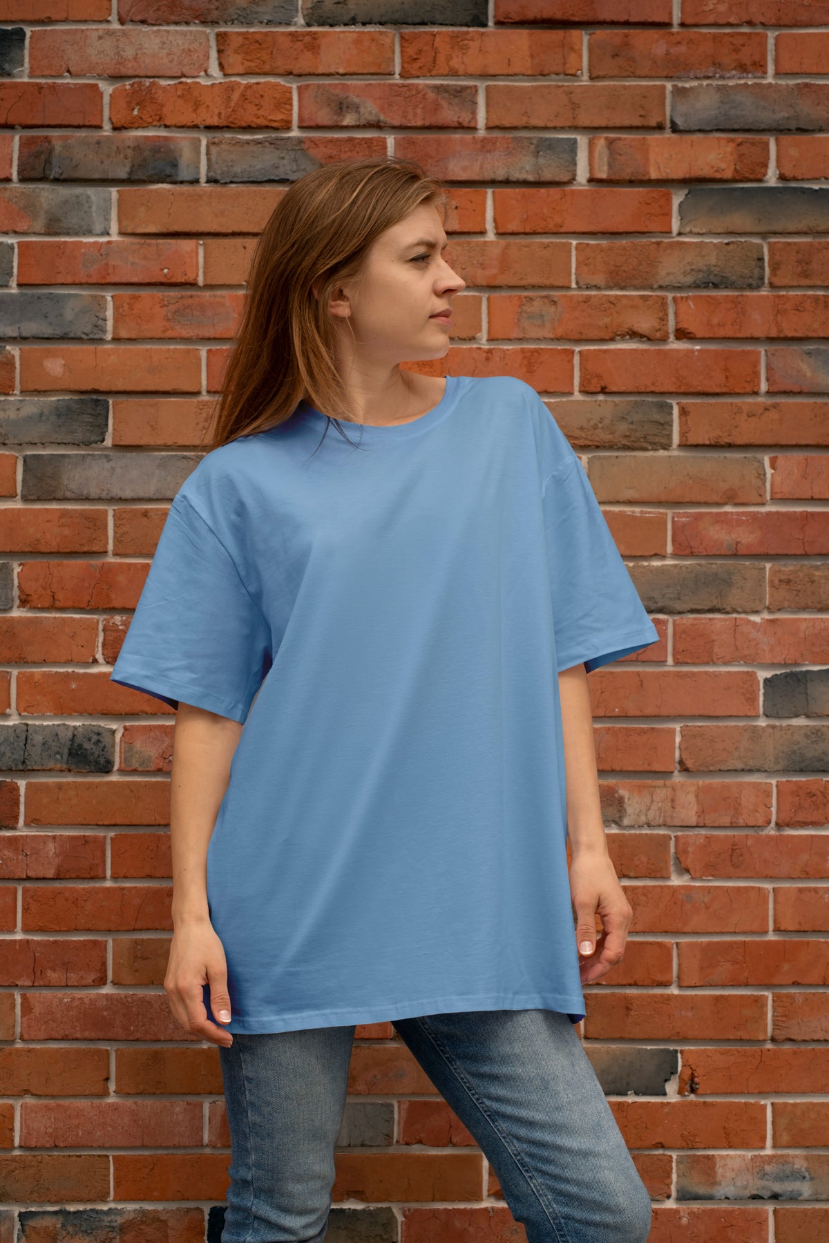 Plain Baby Blue Unisex Oversize T-shirt
