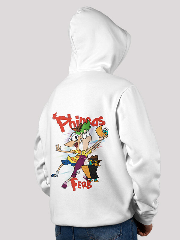 Phineas and Ferb Unisex white Hoodie