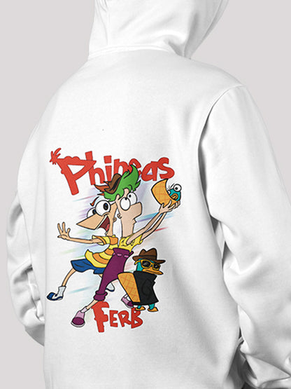 Phineas and Ferb Unisex white Hoodie