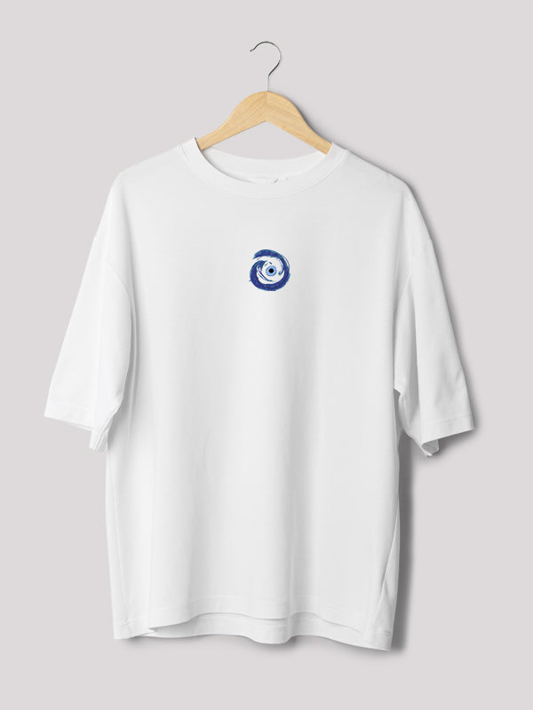 evil eye white printed t-shirt