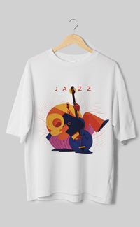 Jazz Music White Oversized Unisex T-Shirts