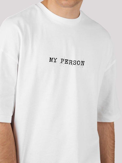 Buddy Bash white oversized T- shirts with printed text, Unisex