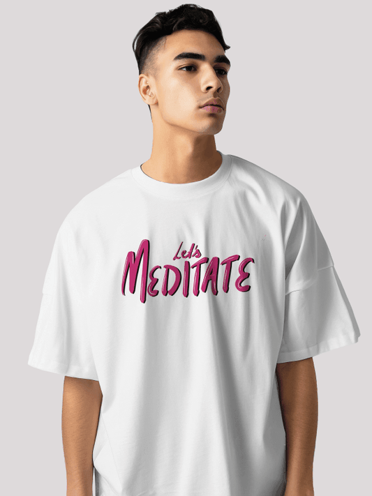 Let's Meditate elephant Men's oversized t-shirt