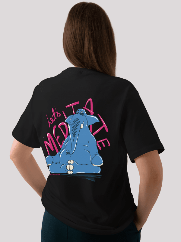 Let's Meditate elephant  Women's Oversized T-shirt