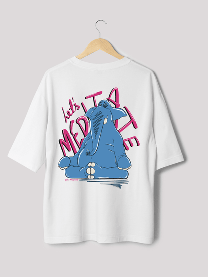 Let's Meditate elephant  Women's Oversized T-shirt