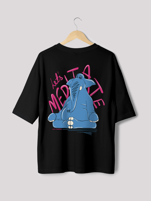 Let's Meditate elephant  Women's Oversized T-shirt