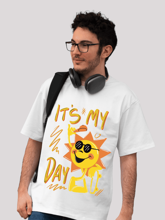 It's my day white Men's Oversized t-shirt