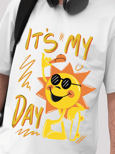 It's my day white Men's Oversized t-shirt