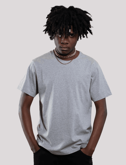 Plain Melange Grey Unisex T-shirt