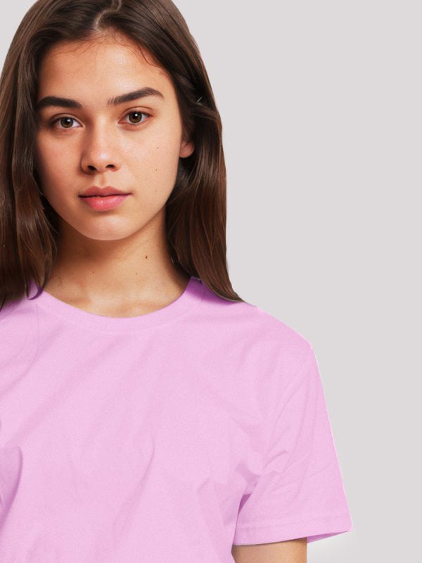 Light Pink Plain Crop Top for Women