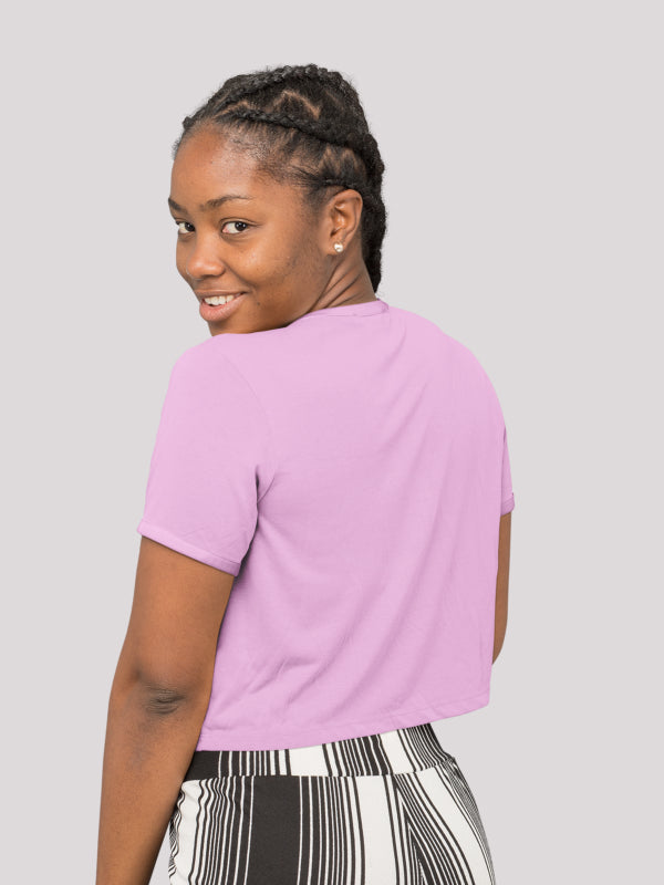 Light Pink Plain Crop Top for Women