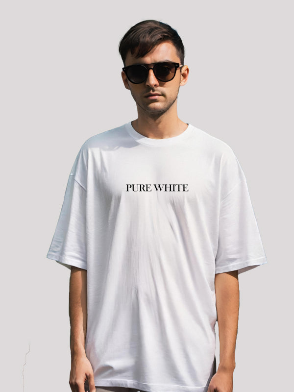 pure white typography t-shirt