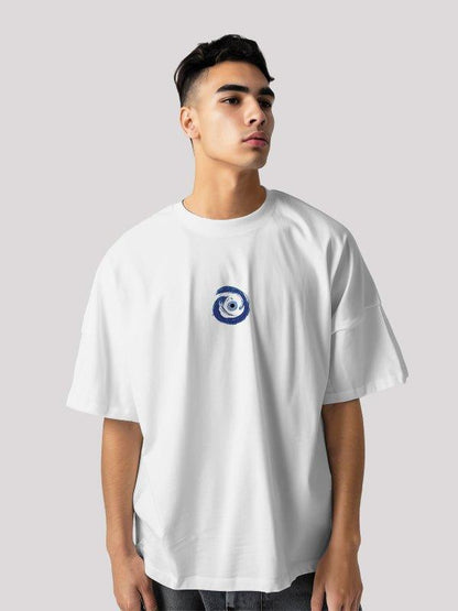 evil eye white printed t-shirt