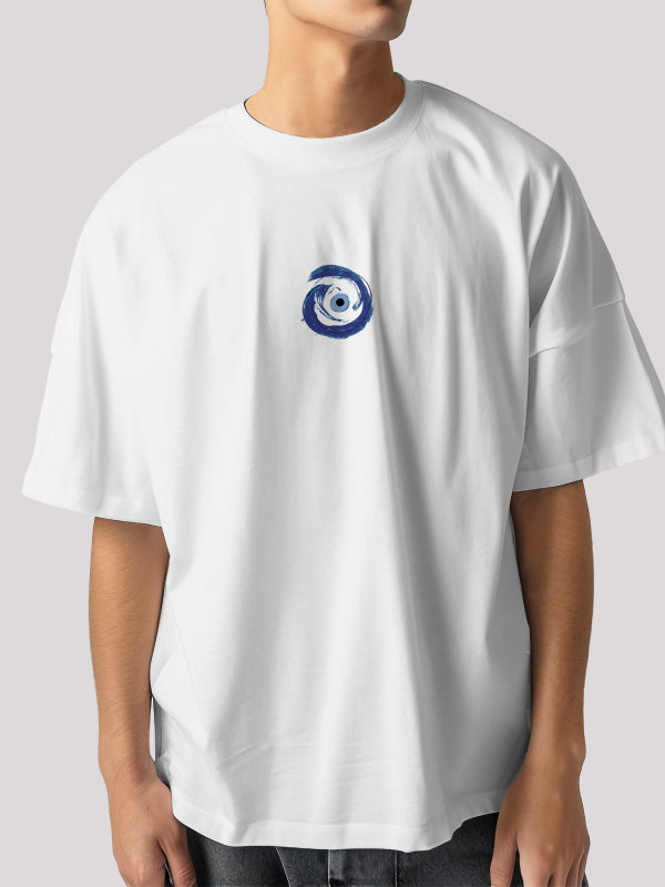 evil eye white printed t-shirt