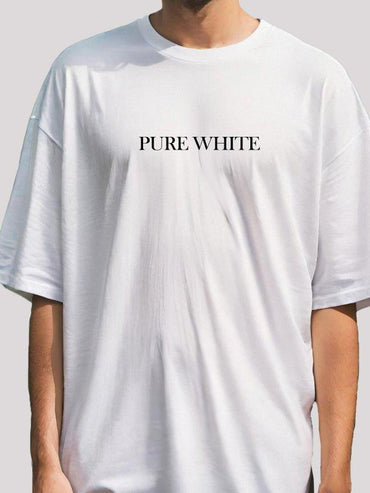 pure white typography t-shirt