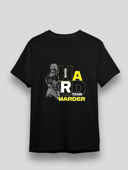 Work Hard Train Hard Black Unisex T-Shirt