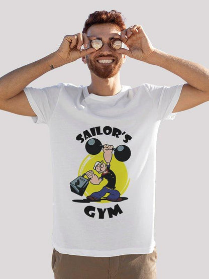 Popeye's Gym White Unisex T-Shirt