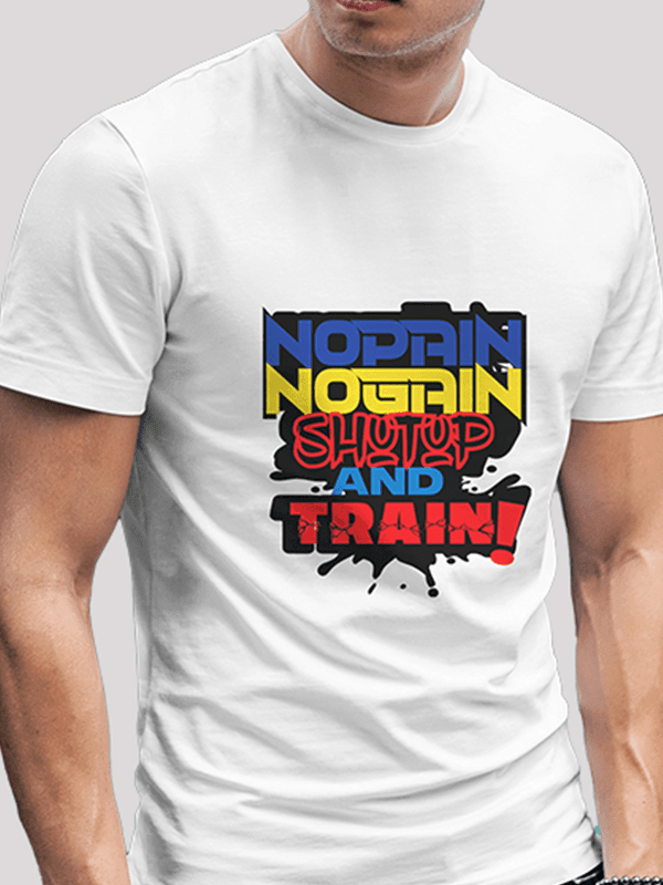 No Pain No Gain White Unisex T-Shirt