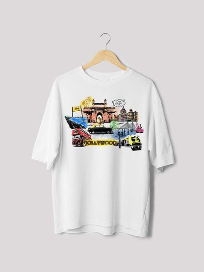 Aamchi Mumbai Unisex Oversized White T-Shirt