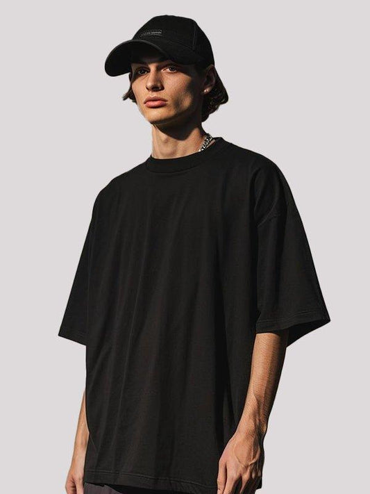 Plain Black Unisex Oversize T-shirt