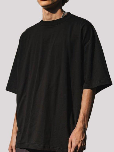 Plain Black Unisex Oversize T-shirt