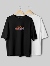 Octopus & Plain White Oversize T-Shirt