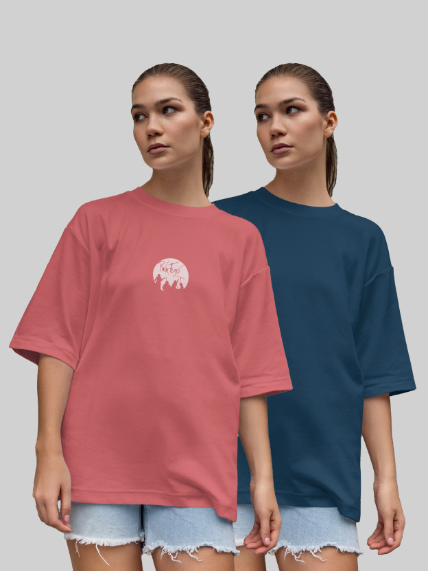 Pink Floyd & Plain Navy Blue Oversize T-Shirt