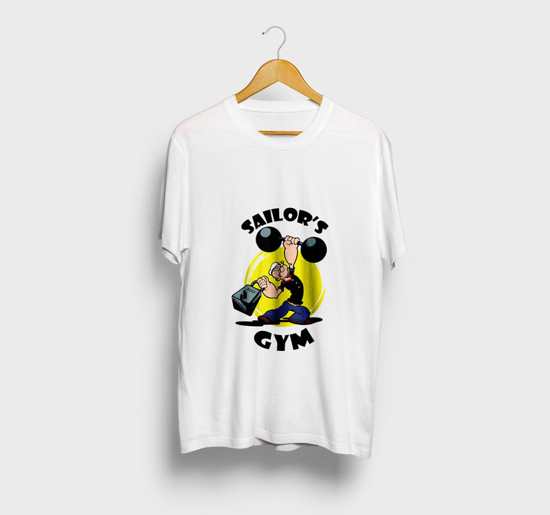 Popeye's Gym White Unisex T-Shirt