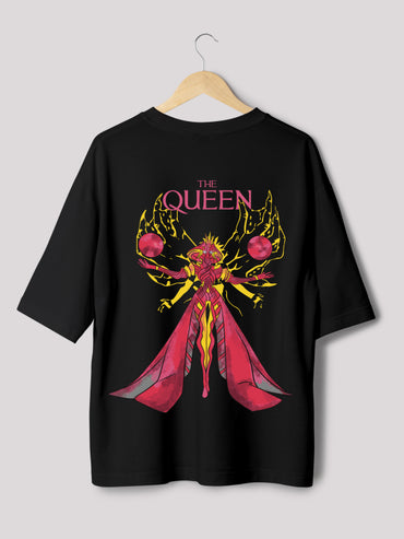 Unstoppable Queen Black Oversized Streetwear Graphic T-shirt