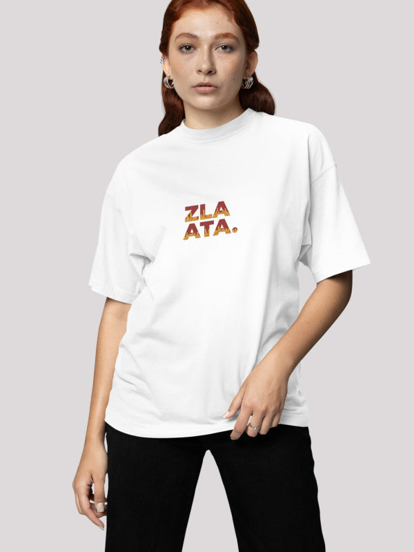 Eternal Flame Zlaata- White Graphic Unisex Oversized T- Shirt