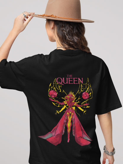 Unstoppable Queen Black Oversized Streetwear Graphic T-shirt