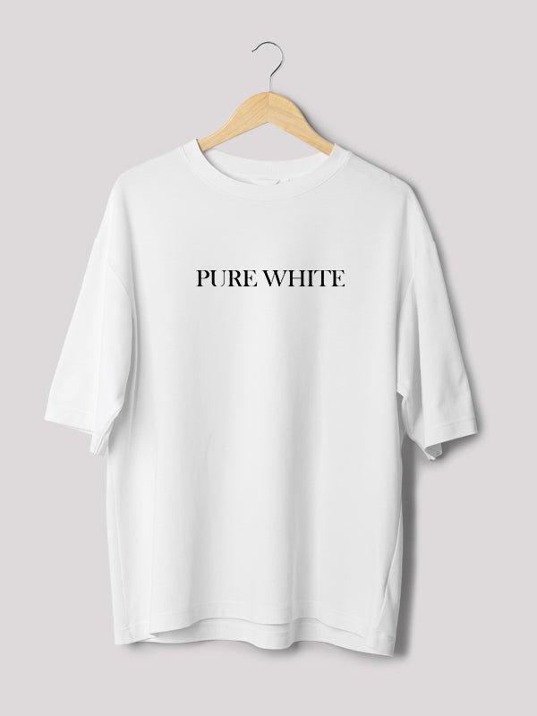 pure white typography t-shirt