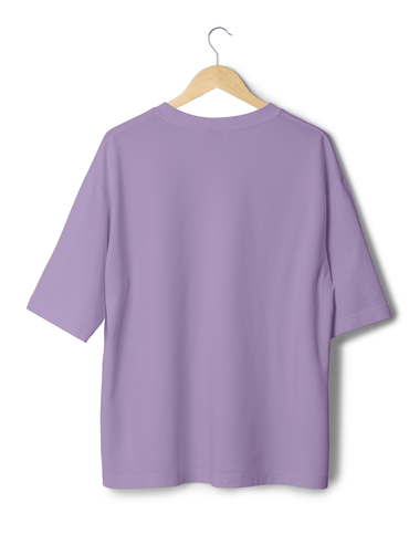 Lavender Mulan Front Print Oversized T-shirt